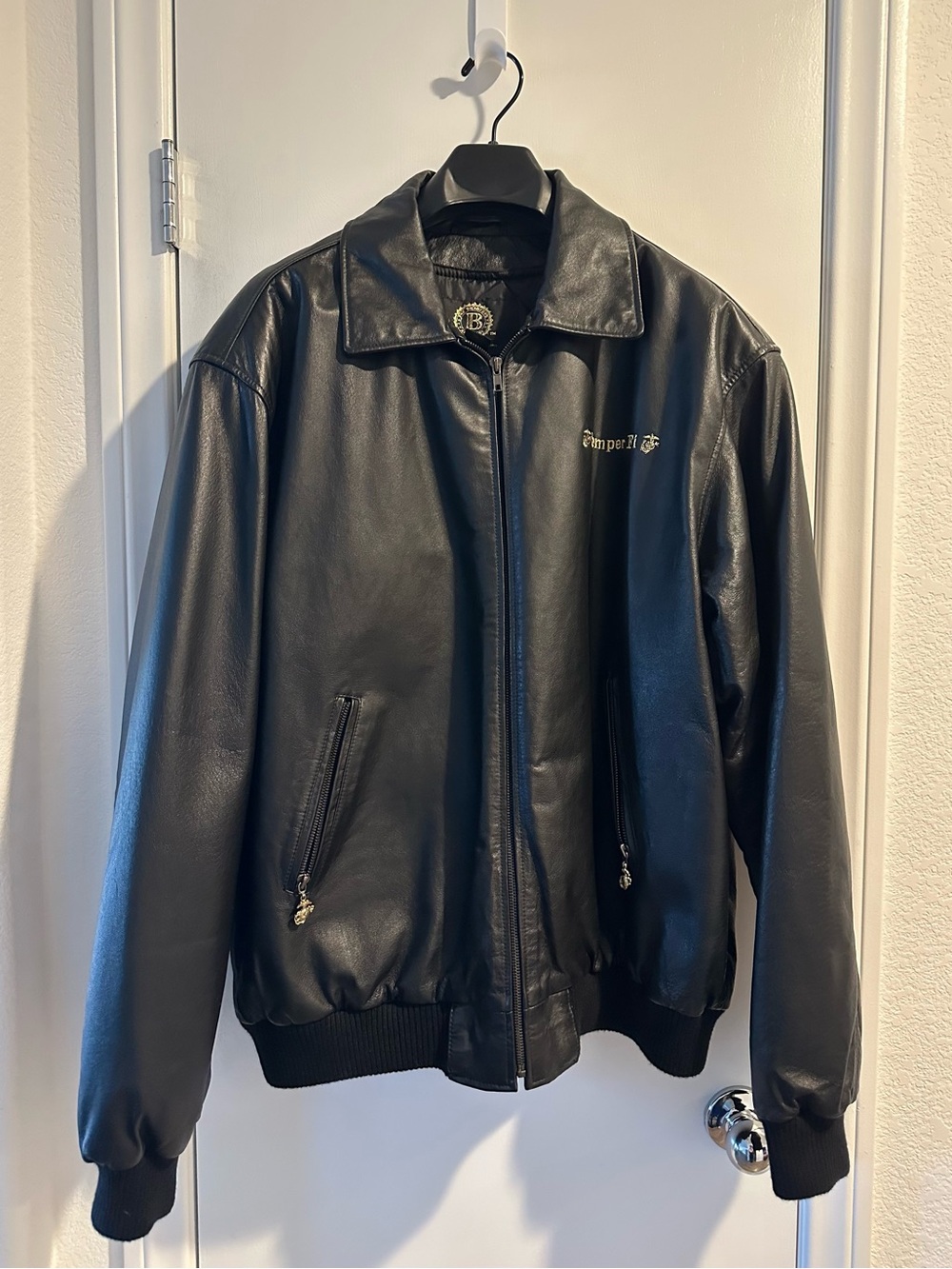 Bradford Exchange USMC Semper Fi Leather Jacket Men's Size 2XL Iwo Jima Eagle